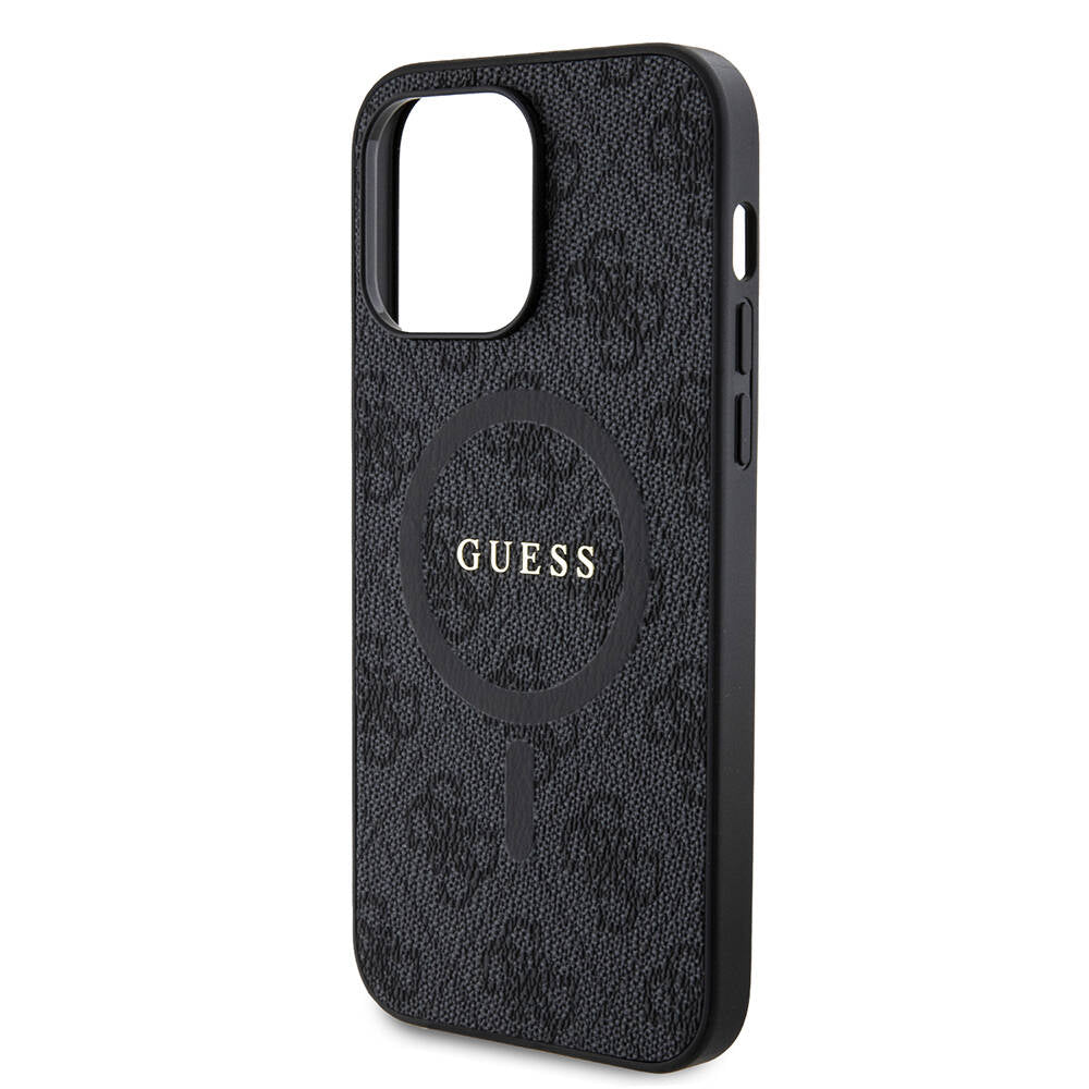 iPhone 14 Pro Max Kılıf Guess Orjinal Lisanslı M-safe Şarj Özellikli PU Halkalı 4G Desenli Yazı Logolu Kılıf