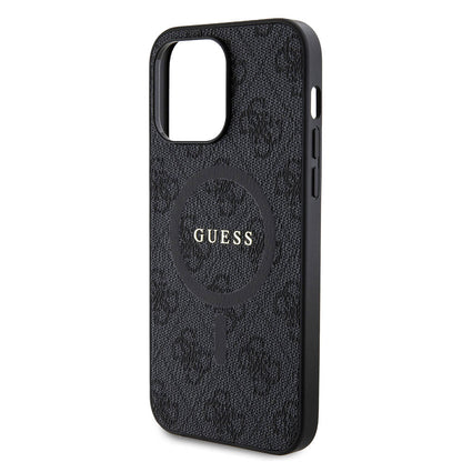 iPhone 14 Pro Max Kılıf Guess Orjinal Lisanslı M-safe Şarj Özellikli PU Halkalı 4G Desenli Yazı Logolu Kılıf