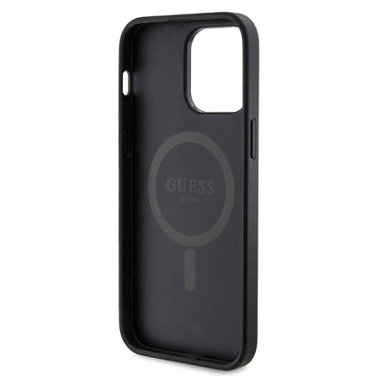 iPhone 14 Pro Max Kılıf Guess Orjinal Lisanslı M-safe Şarj Özellikli PU Halkalı 4G Desenli Yazı Logolu Kılıf