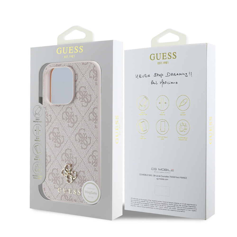 iPhone 14 Pro Max Kılıf Guess Orjinal Lisanslı M-safe Şarj Özellikli Small 4G Classic Kılıf