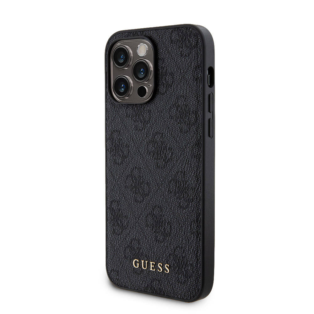 iPhone 14 Pro Max Kılıf Guess Orjinal Lisanslı M-safe Şarj Özellikli Yazı Logolu 4G Desenli Kılıf + Powerbank 5000mAh 2in1 Set