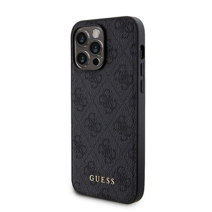 iPhone 14 Pro Max Kılıf Guess Orjinal Lisanslı M-safe Şarj Özellikli Yazı Logolu 4G Desenli Kılıf + Powerbank 5000mAh 2in1 Set