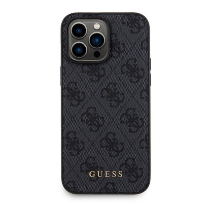 iPhone 14 Pro Max Kılıf Guess Orjinal Lisanslı M-safe Şarj Özellikli Yazı Logolu 4G Desenli Kılıf + Powerbank 5000mAh 2in1 Set