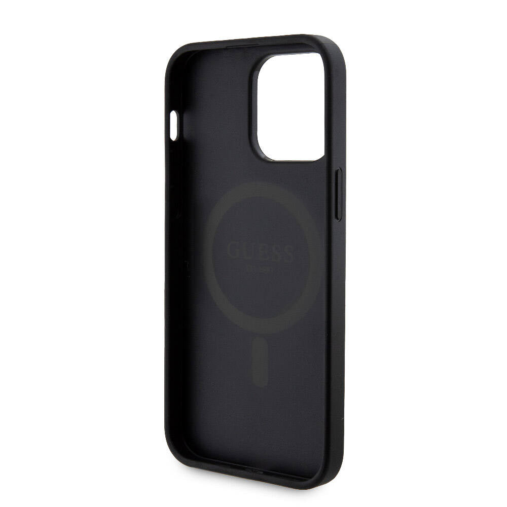 iPhone 14 Pro Max Kılıf Guess Orjinal Lisanslı M-safe Şarj Özellikli Yazı Logolu 4G Desenli Kılıf + Powerbank 5000mAh 2in1 Set