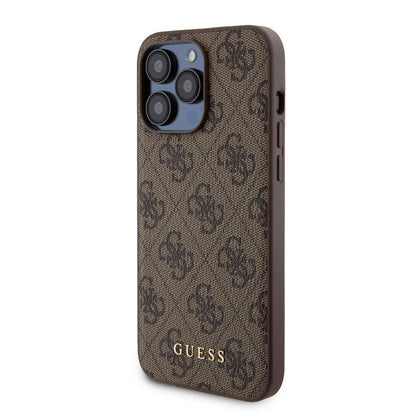 iPhone 14 Pro Max Kılıf Guess Orjinal Lisanslı M-safe Şarj Özellikli Yazı Logolu 4G Desenli Kılıf + Powerbank 5000mAh 2in1 Set