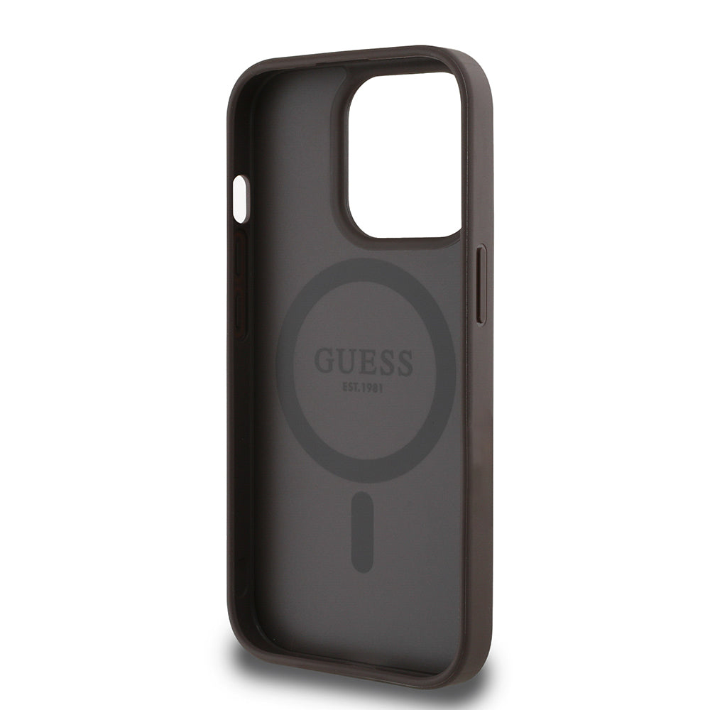 iPhone 14 Pro Max Kılıf Guess Orjinal Lisanslı M-safe Şarj Özellikli Yazı Logolu Circle Classic Kılıf