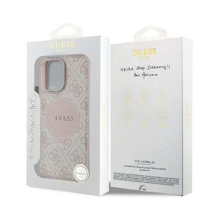 iPhone 14 Pro Max Kılıf Guess Orjinal Lisanslı M-safe Şarj Özellikli Yazı Logolu Circle Classic Kılıf