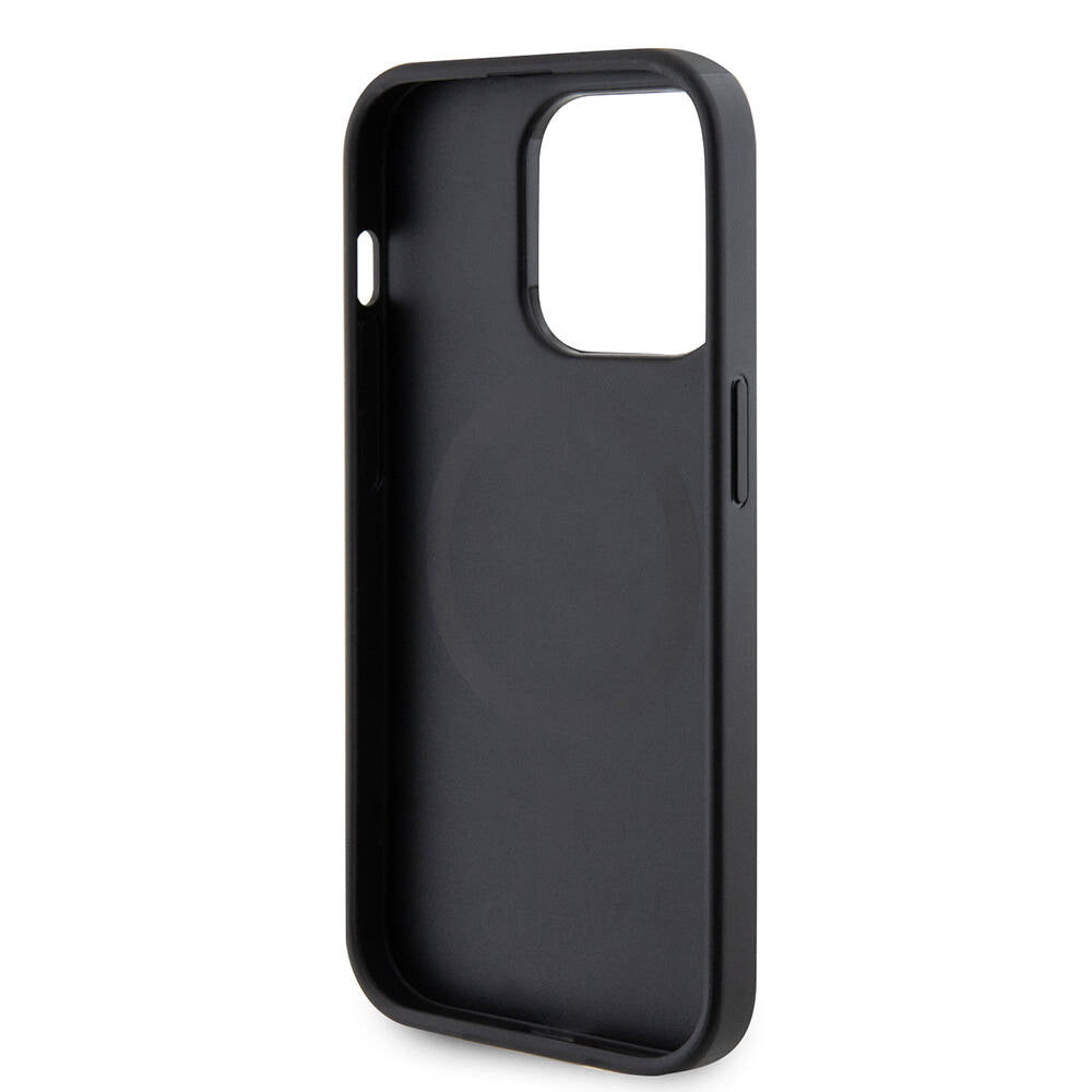 iPhone 14 Pro Max Kılıf Guess Orjinal Lisanslı M-safe Şarj Özellikli Yazı Logolu Saffiano Kılıf