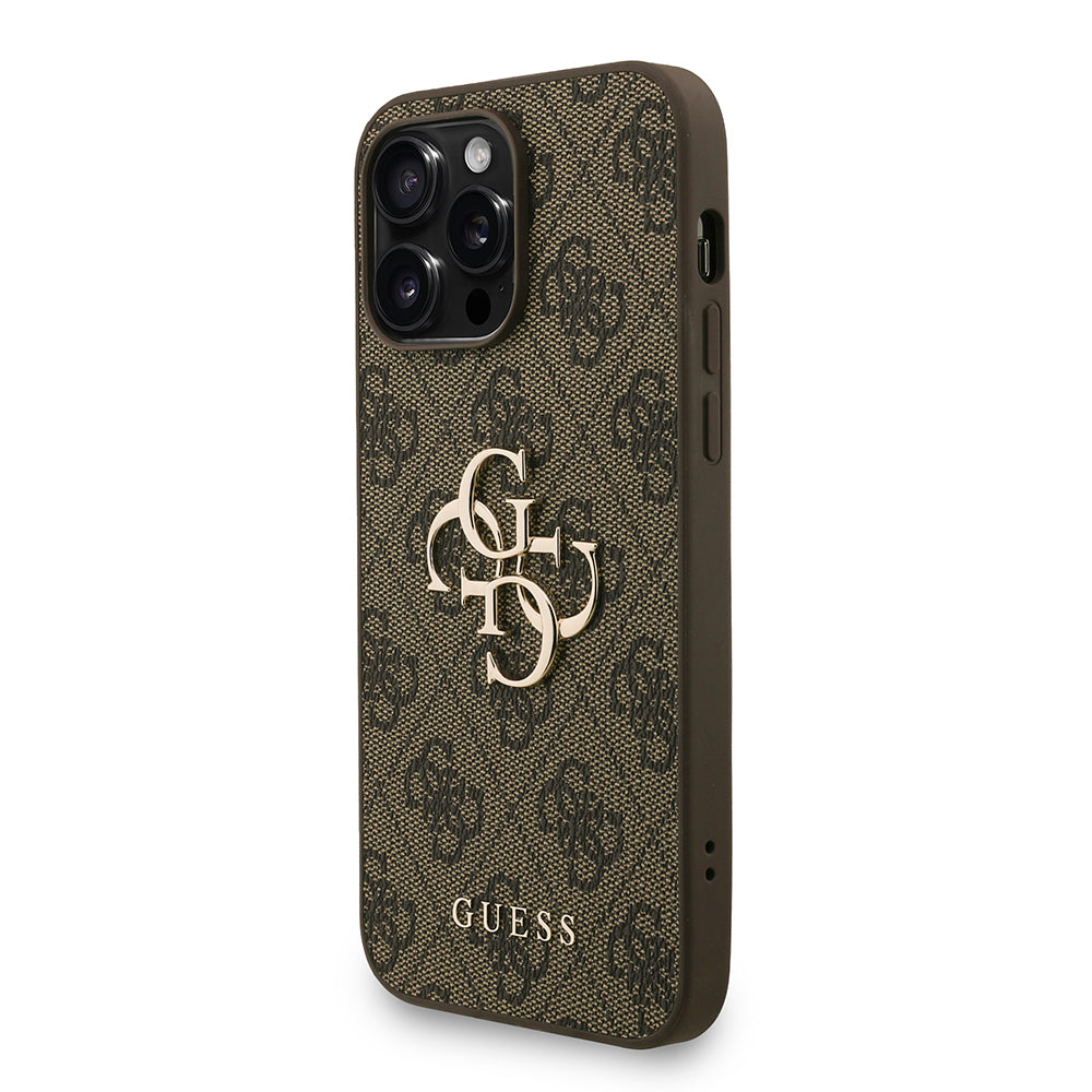 iPhone 14 Pro Max Kılıf Guess Orjinal Lisanslı PU Deri Bilek Askı İpli Metal Büyük 4G ve Yazı Logolu Kılıf