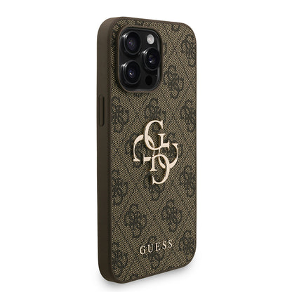 iPhone 14 Pro Max Kılıf Guess Orjinal Lisanslı PU Deri Bilek Askı İpli Metal Büyük 4G ve Yazı Logolu Kılıf