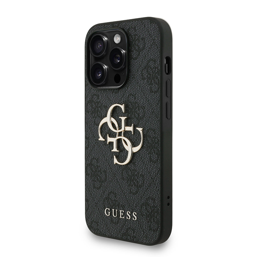 iPhone 14 Pro Max Kılıf Guess Orjinal Lisanslı PU Deri Bilek Askı İpli Metal Büyük 4G ve Yazı Logolu Kılıf