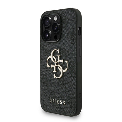 iPhone 14 Pro Max Kılıf Guess Orjinal Lisanslı PU Deri Bilek Askı İpli Metal Büyük 4G ve Yazı Logolu Kılıf