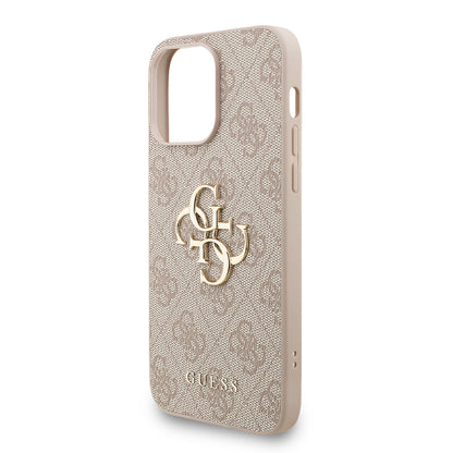 iPhone 14 Pro Max Kılıf Guess Orjinal Lisanslı PU Deri Bilek Askı İpli Metal Büyük 4G ve Yazı Logolu Kılıf