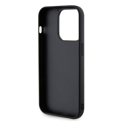 iPhone 14 Pro Max Kılıf Guess Orjinal Lisanslı PU Deri Metal Yazı Logolu Kapitone Kılıf