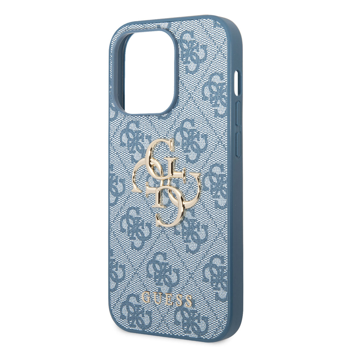Apple iPhone 14 Pro Max Kılıf GUESS PU Deri Büyük Metal Logo Dizaynlı Kapak Gri