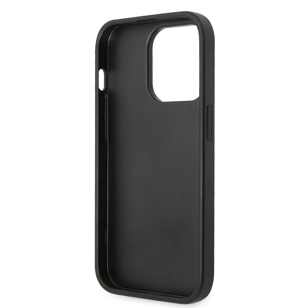 Apple iPhone 14 Pro Max Kılıf GUESS PU Deri Büyük Metal Logo Dizaynlı Kapak Gri