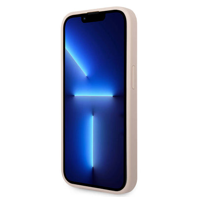Apple iPhone 14 Pro Max Kılıf GUESS PU Deri Büyük Metal Logo Dizaynlı Kapak Gri
