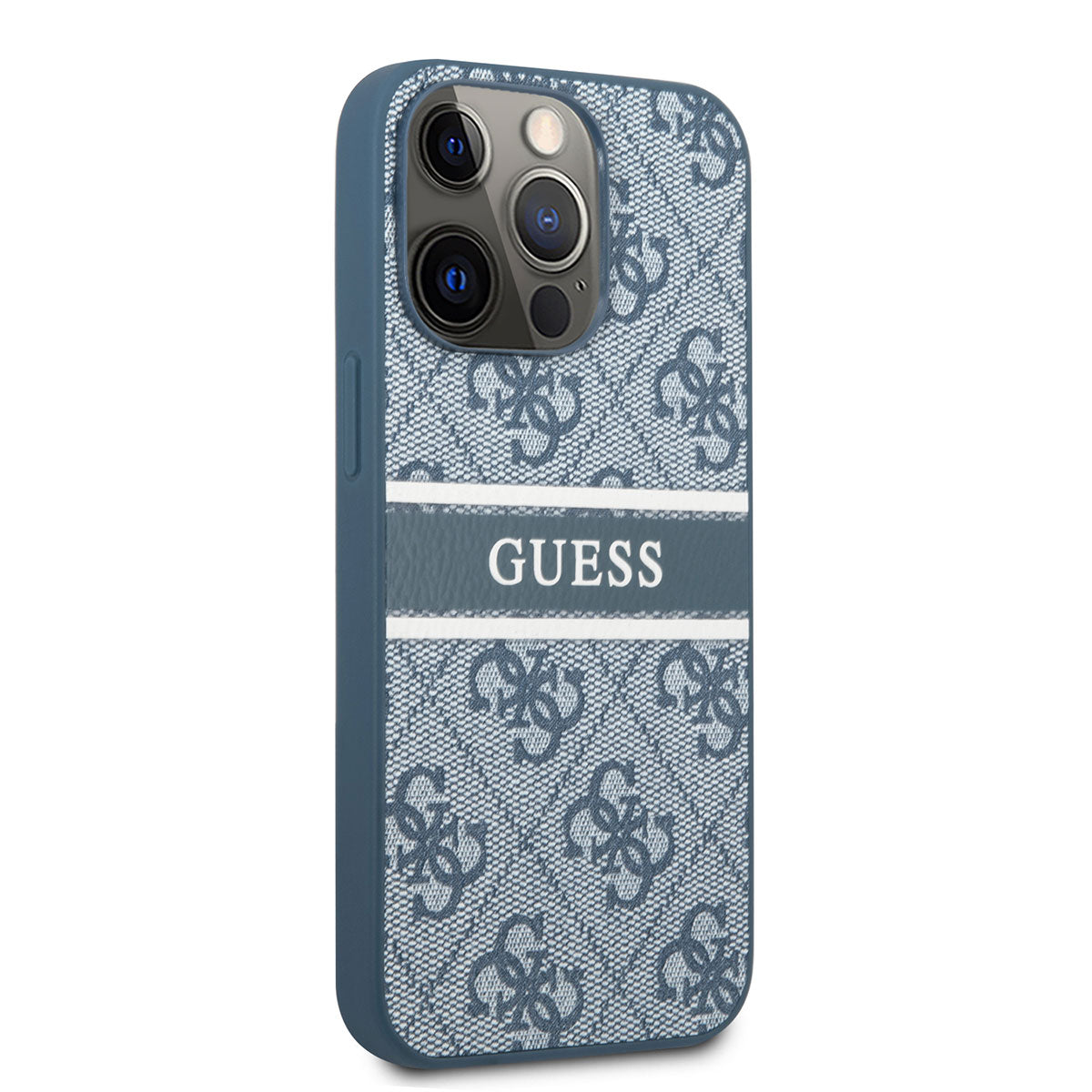 iPhone 14 Pro Max Kılıf GUESS PU Deri Çizgili Logo Dizaynlı Kılıf