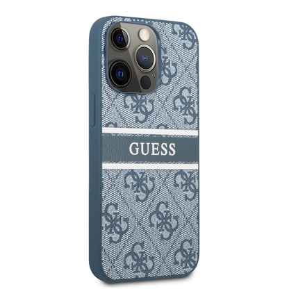 iPhone 14 Pro Max Kılıf GUESS PU Deri Çizgili Logo Dizaynlı Kılıf