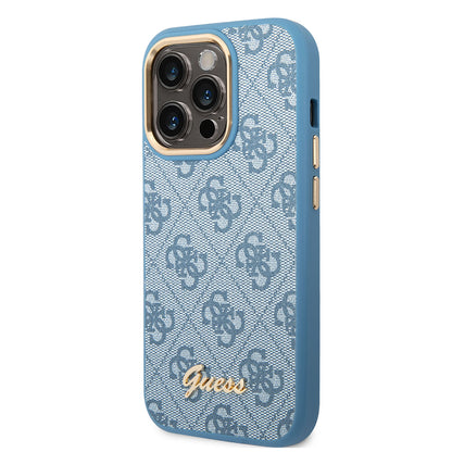 iPhone 14 Pro Max Kılıf GUESS PU Deri Metal Logo Dizaynlı Kılıf