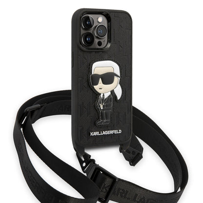 iPhone 14 Pro Max Kılıf Karl Lagerfeld Boyun Askılı Karl Dizayn Kılıf