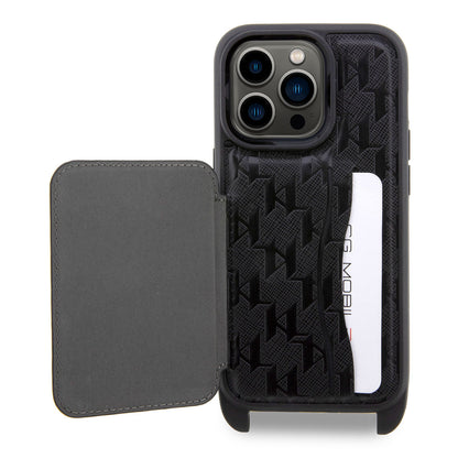 iPhone 14 Pro Max Kılıf Karl Lagerfeld Boyun Askılı Kartlıklı Karl Dizayn Kılıf