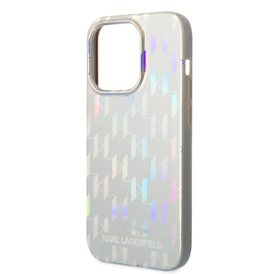 Apple iPhone 14 Pro Max Kılıf Karl Lagerfeld Hologram Dizayn Kapak Gümüş