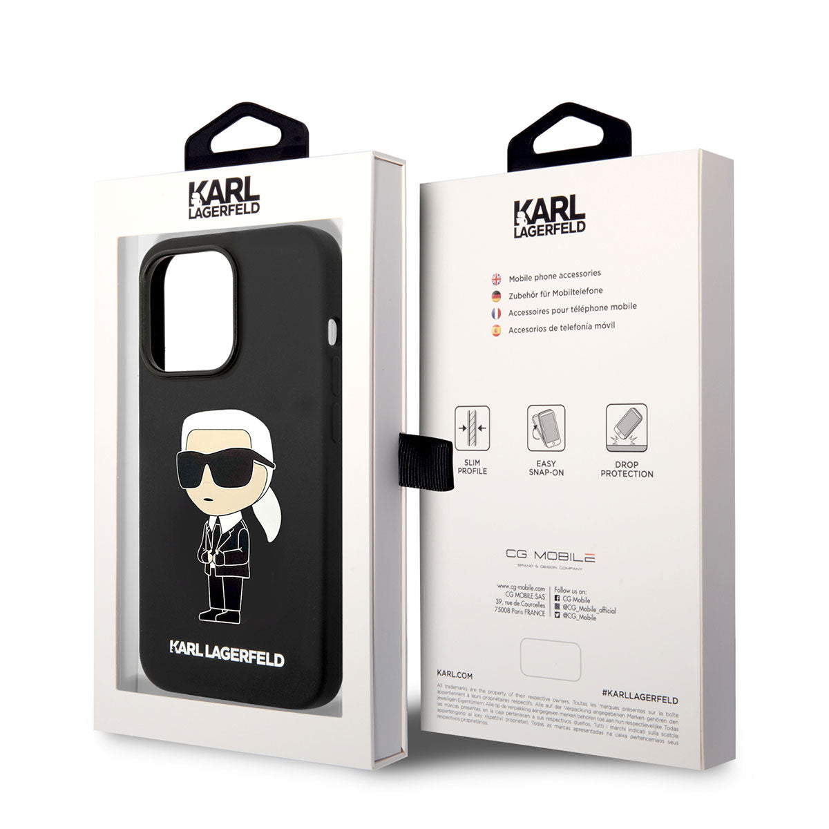 Apple iPhone 14 Pro Max Kılıf Karl Lagerfeld Magsafe Şarj Özellikli Silikon Karl Dizayn Kapak Siyah