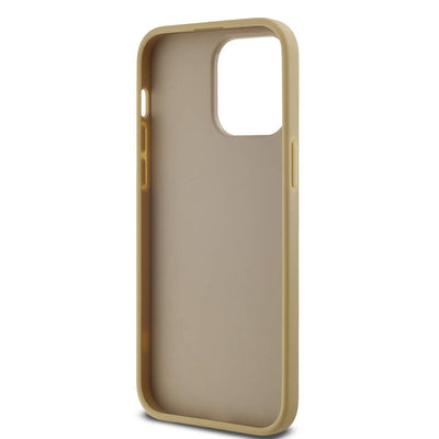Apple iPhone 14 Pro Max Kılıf Karl Lagerfeld Orjinal Lisanslı 3D KL Yazılı Tüylü Arka Yüzey Saffiano Rhinestones Kapak Pembe