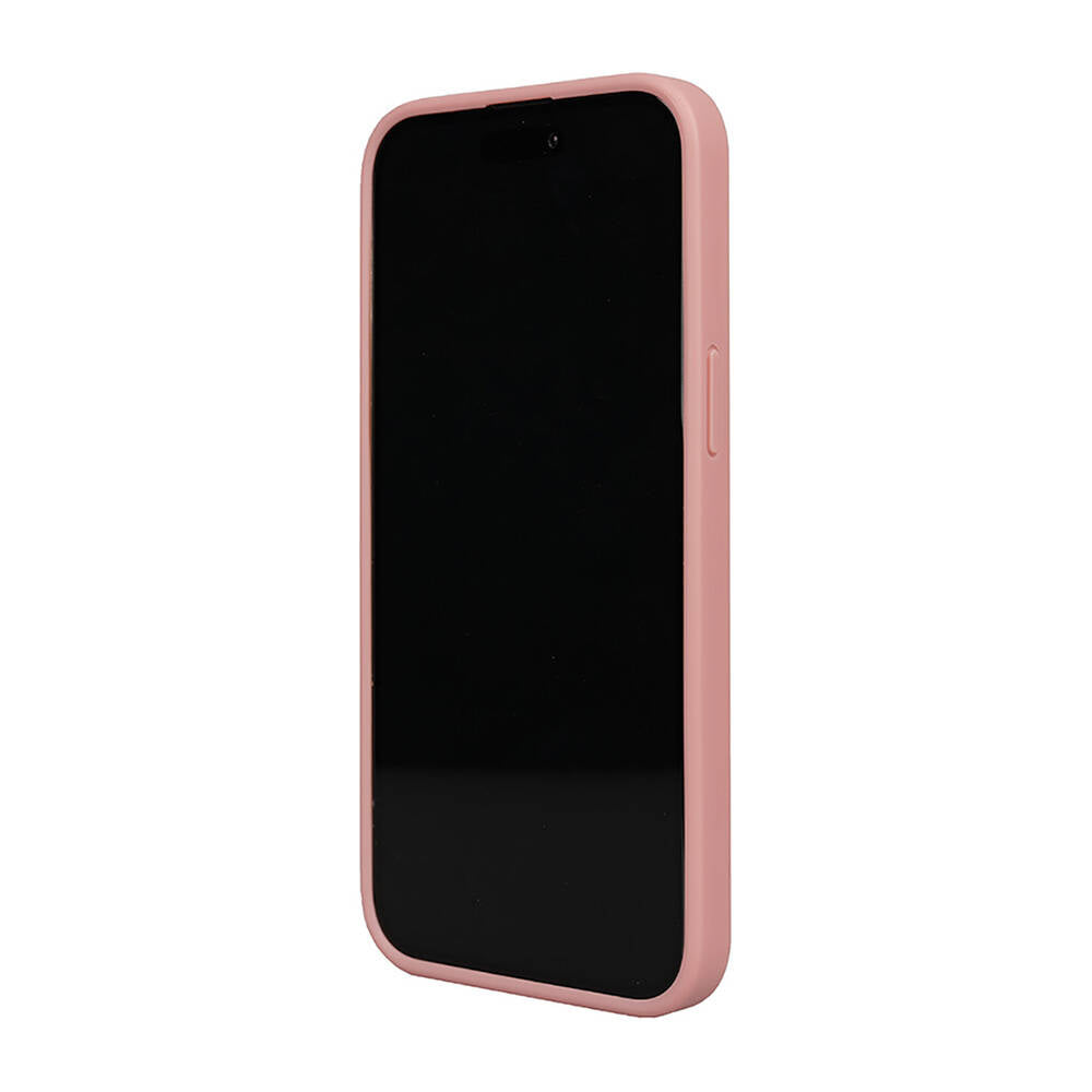 Apple iPhone 14 Pro Max Kılıf Karl Lagerfeld Orjinal Lisanslı 3D KL Yazılı Tüylü Arka Yüzey Saffiano Rhinestones Kapak Pembe