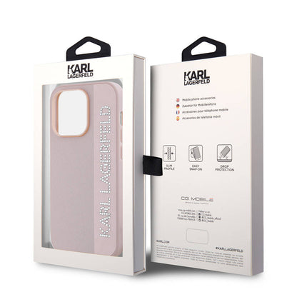 iPhone 14 Pro Max Kılıf Karl Lagerfeld Orjinal Lisanslı Anahtarlıklı Taşlı KL Yazılı Saffiano Rhinestones Kılıf