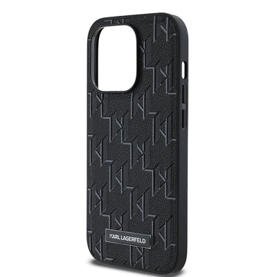 Apple iPhone 14 Pro Max Kılıf Karl Lagerfeld Orjinal Lisanslı Magsafe Şarj Özellikli KL Yazılı Hot Stamp Kapak Krem