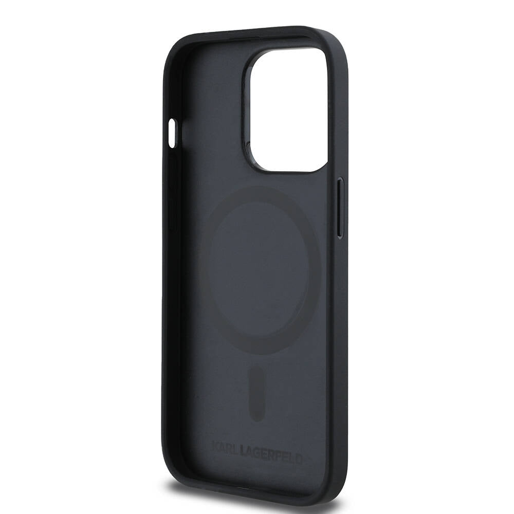 iPhone 14 Pro Max Kılıf Karl Lagerfeld Orjinal Lisanslı M-safe Şarj Özellikli KL Yazılı Hot Stamp Kılıf
