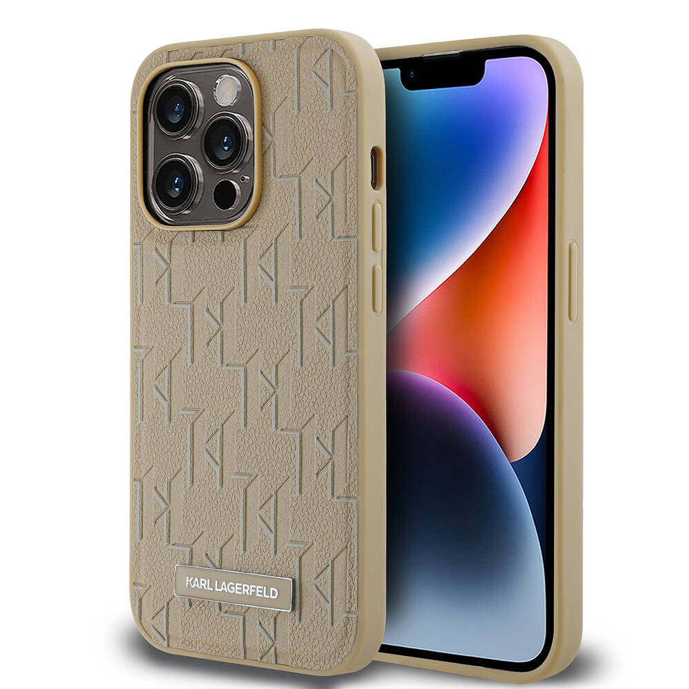iPhone 14 Pro Max Kılıf Karl Lagerfeld Orjinal Lisanslı M-safe Şarj Özellikli KL Yazılı Hot Stamp Kılıf