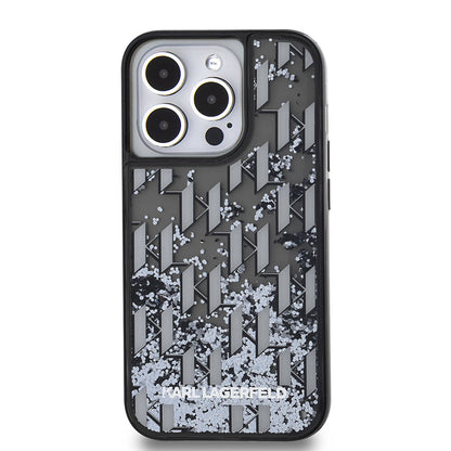 iPhone 14 Pro Max Kılıf Karl Lagerfeld Orjinal Lisanslı Simli KL Yazılı Monogram Gradıent Kılıf