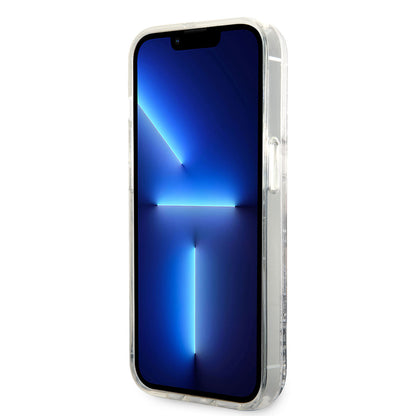 iPhone 14 Pro Max Kılıf Karl Lagerfeld Sıvılı Simli Choupette Head Dizayn Kılıf