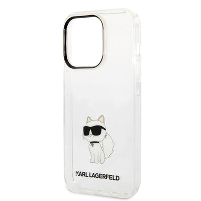 Apple iPhone 14 Pro Max Kılıf Karl Lagerfeld Transparan Choupette Dizayn Kapak Renksiz