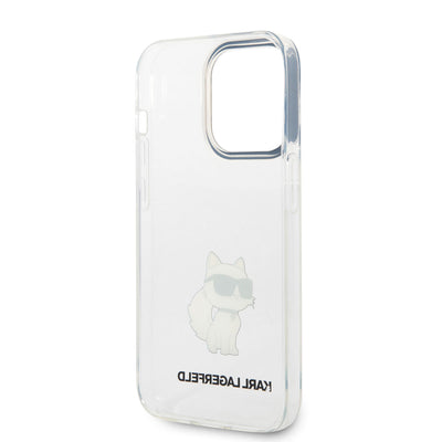 Apple iPhone 14 Pro Max Kılıf Karl Lagerfeld Transparan Choupette Dizayn Kapak Renksiz