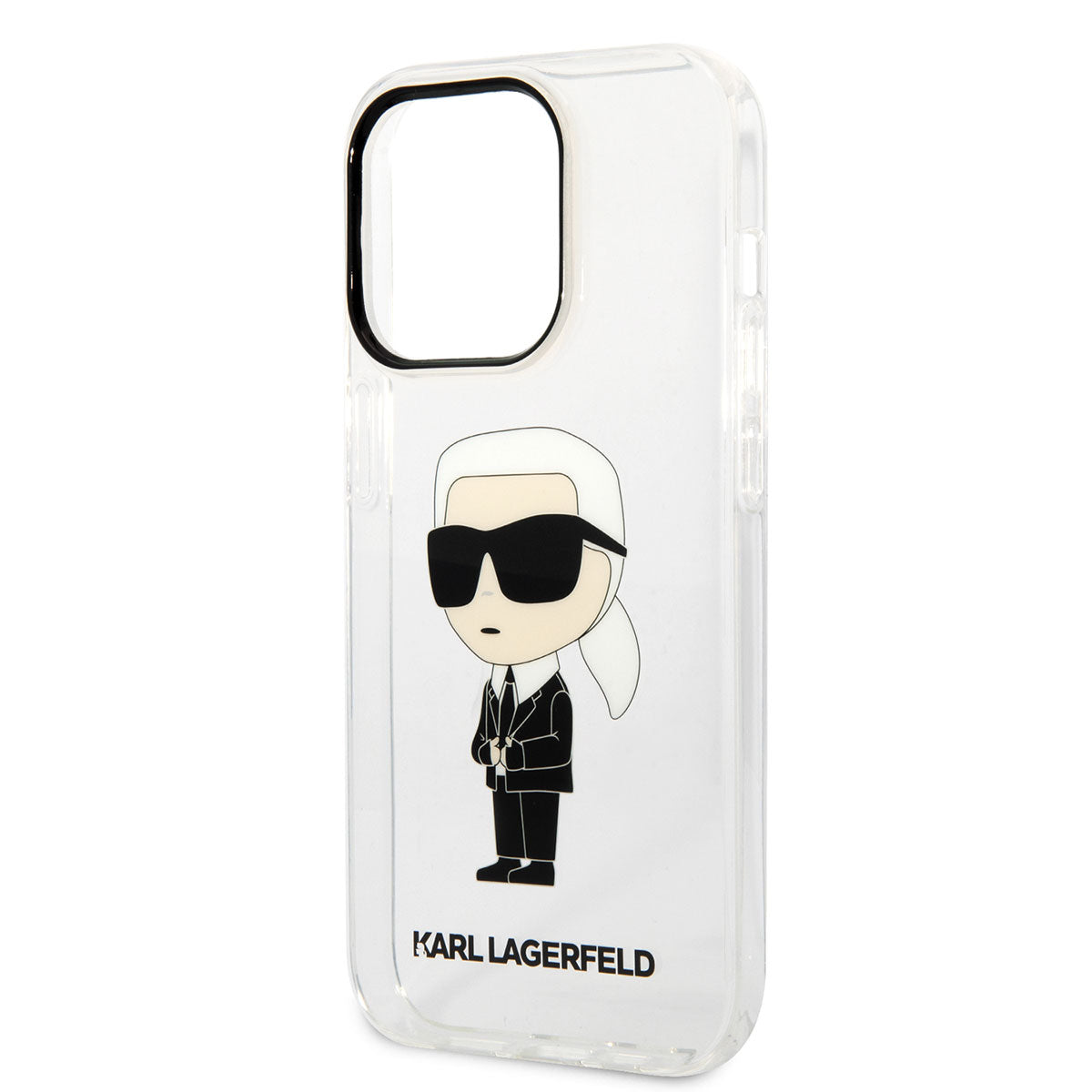 Apple iPhone 14 Pro Max Kılıf Karl Lagerfeld Transparan İkonik Karl Dizayn Kapak Renksiz