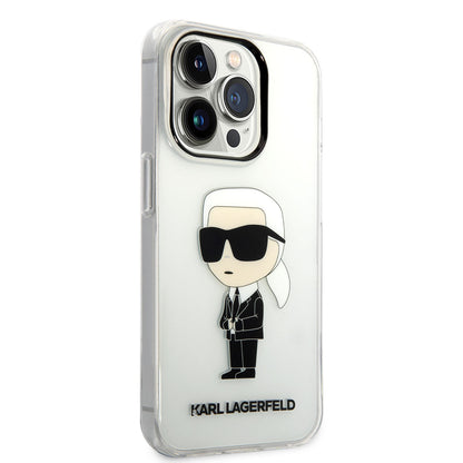 iPhone 14 Pro Max Kılıf Karl Lagerfeld Transparan İkonik Karl Dizayn Kılıf