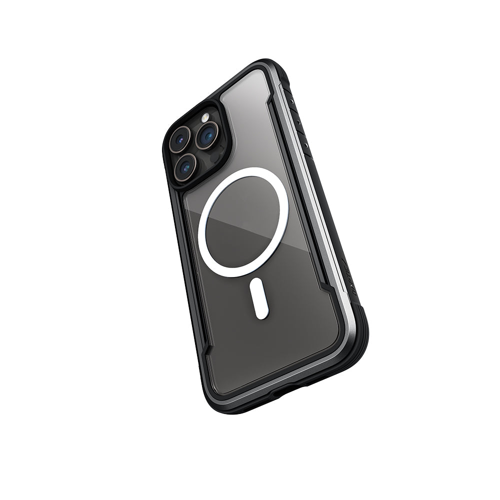 Apple iPhone 14 Pro Max Kılıf Magsafe Şarj Özellikli Airbagli Raptic Shield Serisi Şeffaf Arka Yüzey Kapak Siyah