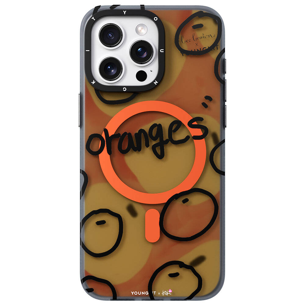 iPhone 14 Pro Max Kılıf M-safe Şarj Özellikli Bee Brown Tasarımlı Youngkit Funny Serisi Kılıf