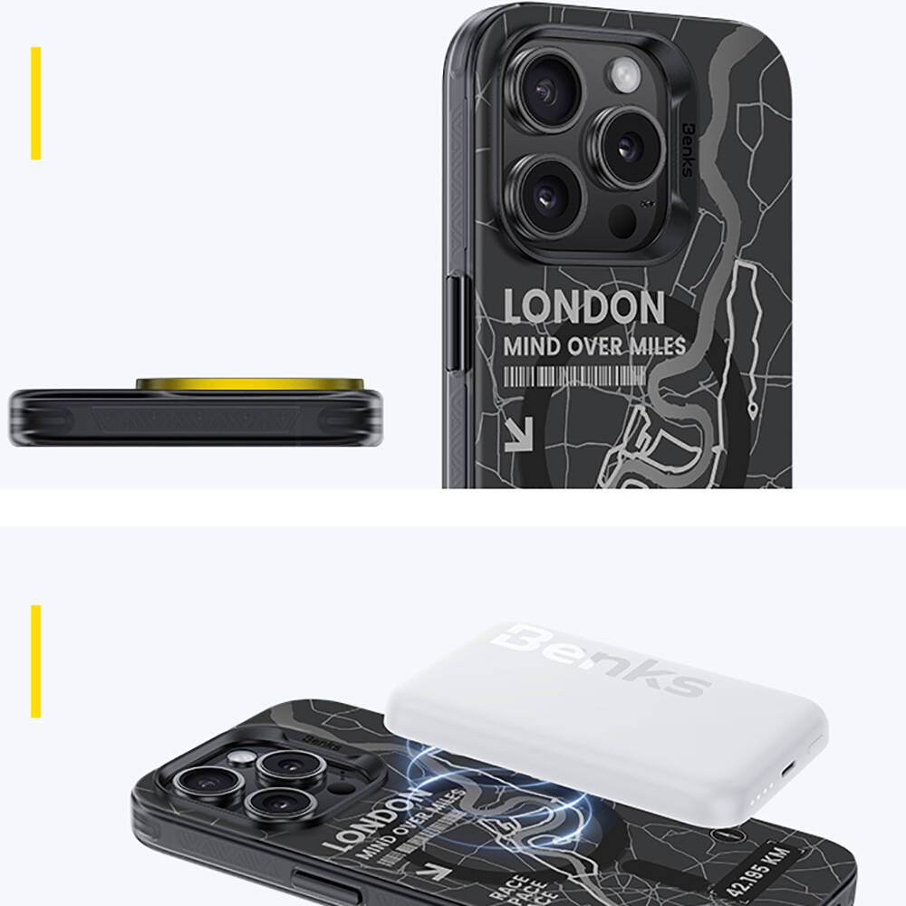 Apple iPhone 14 Pro Max Kılıf Magsafe Şarj Özellikli Benks City Serisi Kapak Mavi