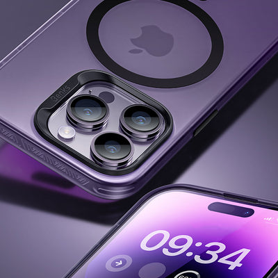 Apple iPhone 14 Pro Max Kılıf Magsafe Şarj Özellikli Benks Lucid Armor Kapak Derin Mor