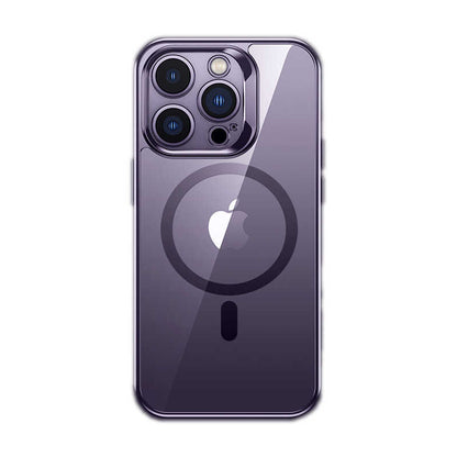 iPhone 14 Pro Max Kılıf M-safe Şarj Özellikli Cam Yüzey Ekran Koruyuculu Benks Electroplated Kılıf