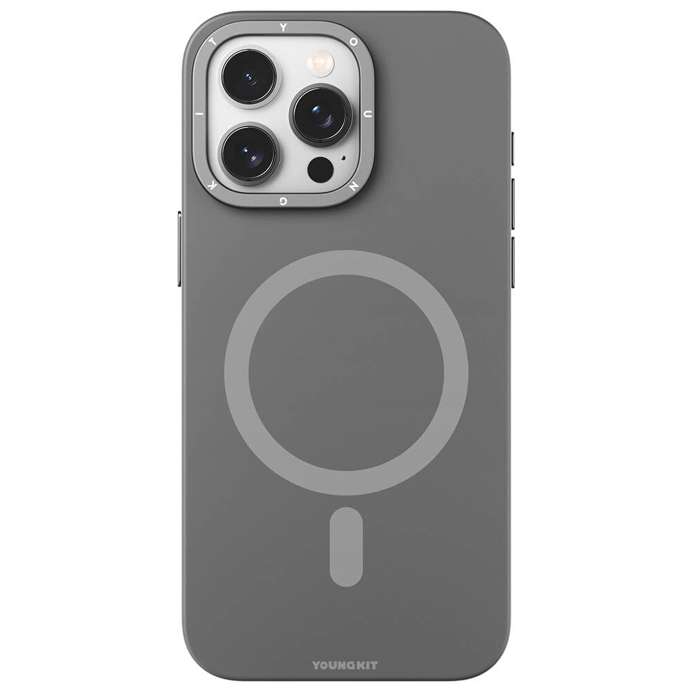 Apple iPhone 14 Pro Max Kılıf Magsafe Şarj Özellikli Çizilmeye ve Aşınmaya Dayanıklı Youngkit Velvet Serisi Kapak Pembe
