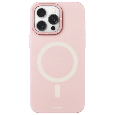 Apple iPhone 14 Pro Max Kılıf Magsafe Şarj Özellikli Çizilmeye ve Aşınmaya Dayanıklı Youngkit Velvet Serisi Kapak Pembe