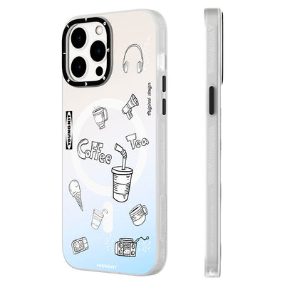 Apple iPhone 14 Pro Max Kılıf Magsafe Şarj Özellikli Desenli Youngkit Plaything Serisi Kapak Mor