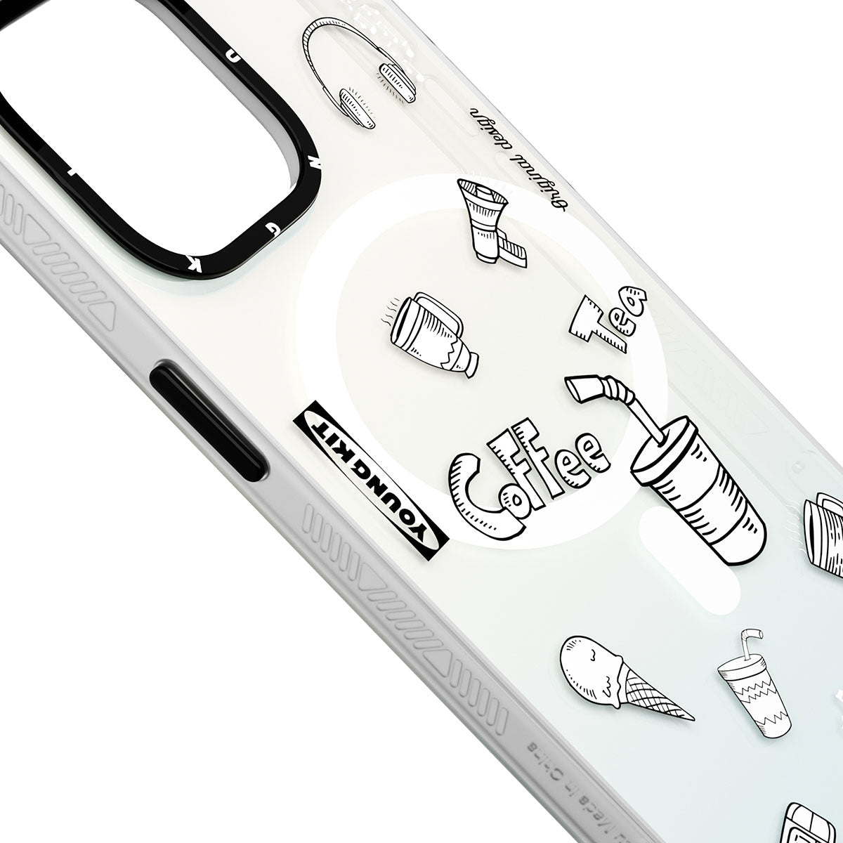 Apple iPhone 14 Pro Max Kılıf Magsafe Şarj Özellikli Desenli Youngkit Plaything Serisi Kapak Mor
