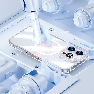 Apple iPhone 14 Pro Max Kılıf Magsafe Şarj Özellikli Kamera Korumalı Benks Corning Glass Serisi Kapak Renksiz